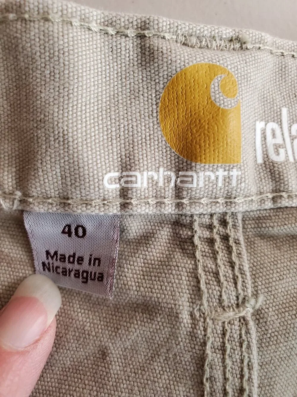 CARHARTT SZ 40 Men's Rugged Flex Relaxed Fit Canvas Work Shorts in Khaki